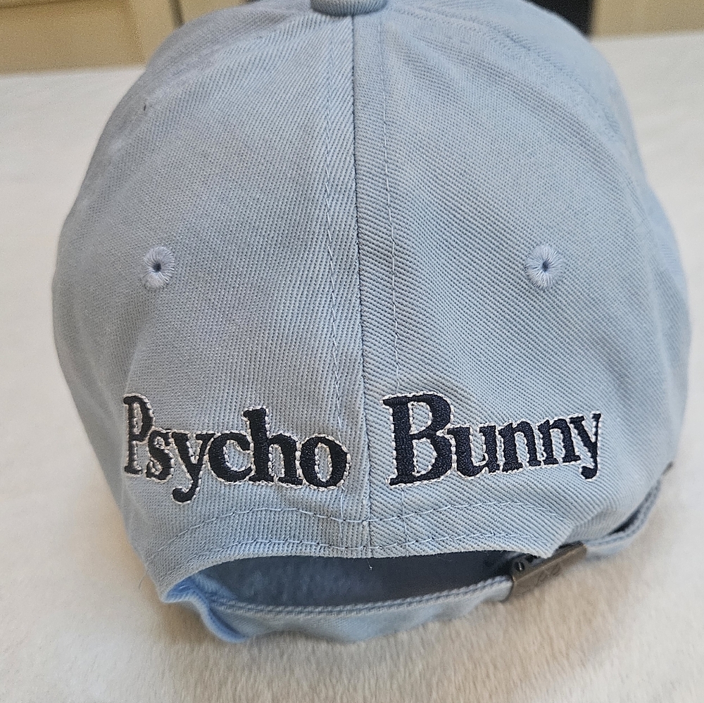 Psycho Bunny Baseball Cap Hat  Adjustable Light Blue Pre-Owned One Size Fits Mos - Picture 3 of 8